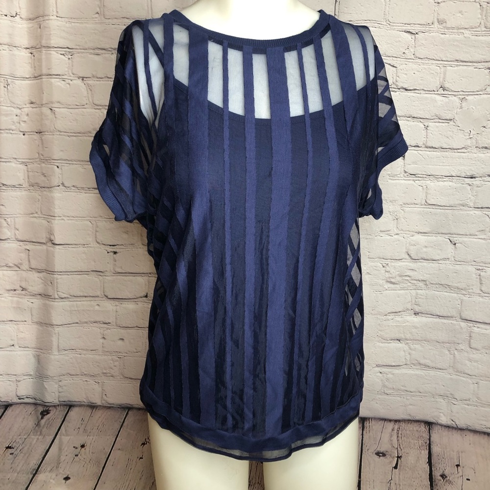 NWT Metaphor sheer top w/built in camisole medium